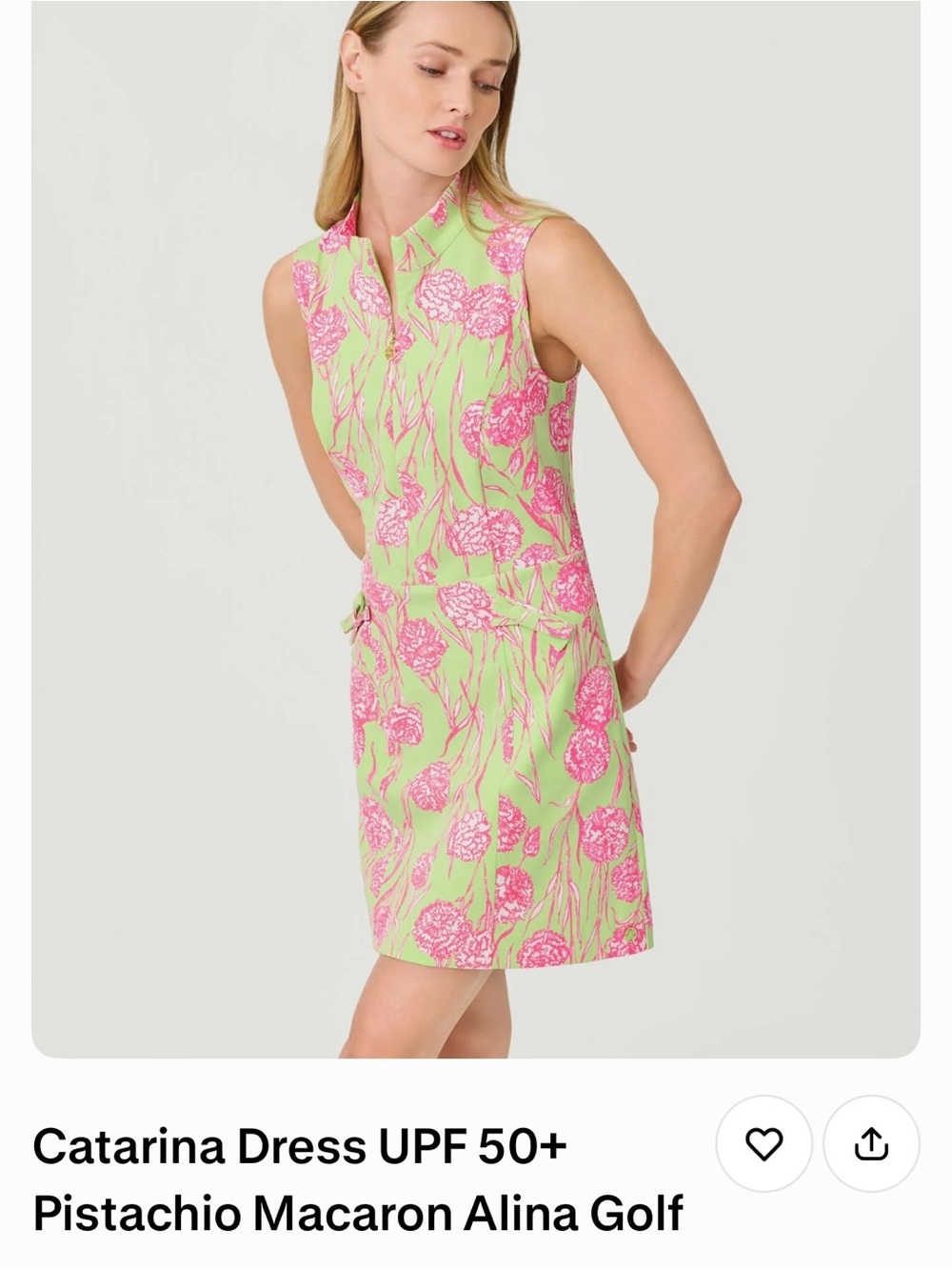 Lilly Pulitzer Pistachio & Pink Floral Sleeveless Shift Dress NWT